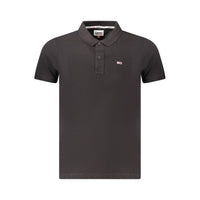 Polo da uomo Tommy Hilfiger in cotone nero