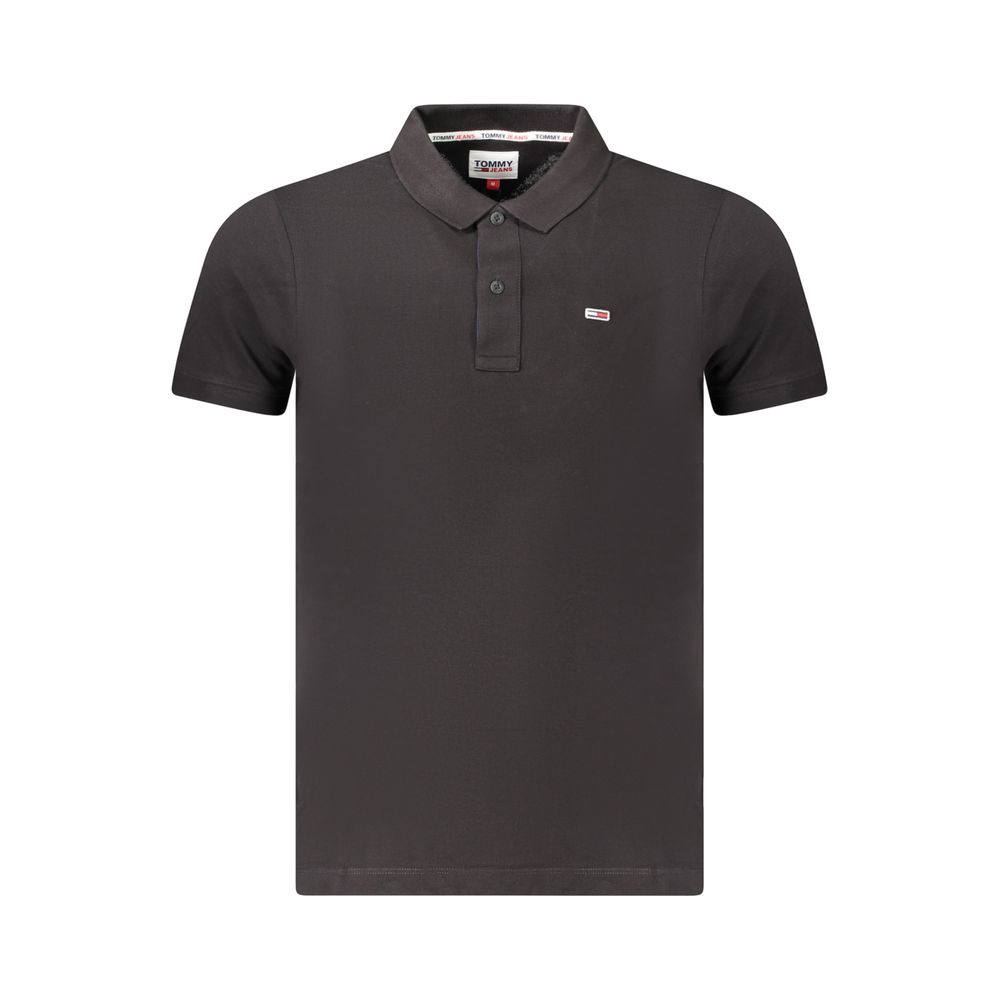 Polo da uomo Tommy Hilfiger in cotone nero