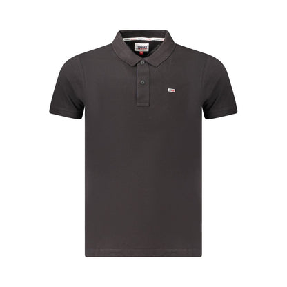 Polo da uomo Tommy Hilfiger in cotone nero