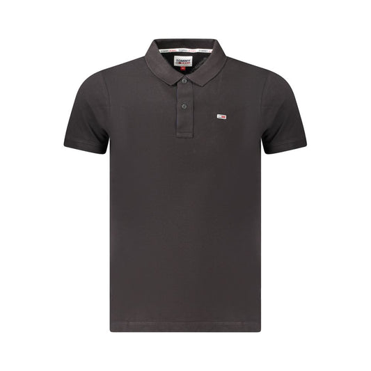 Polo da uomo Tommy Hilfiger in cotone nero