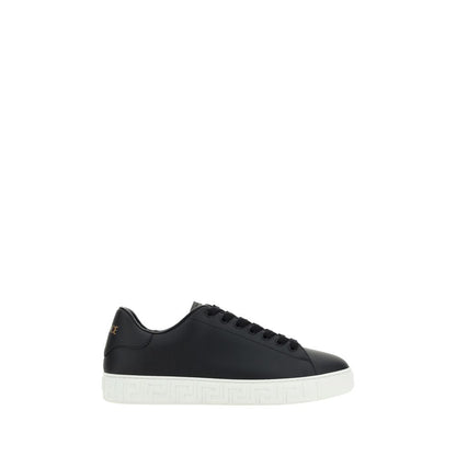 Sneakers basse Versace in pelle di vitello nera Bos Taurus