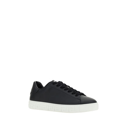 Sneakers basse Versace in pelle di vitello nera Bos Taurus