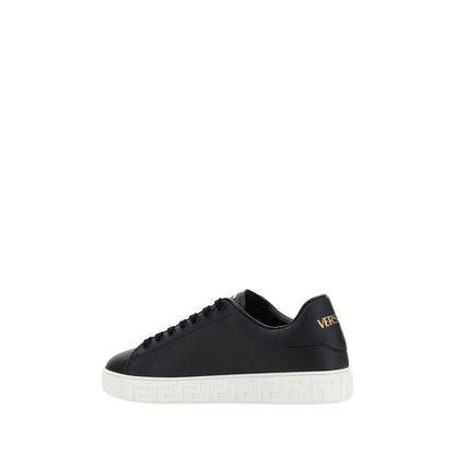 Sneakers basse Versace in pelle di vitello nera Bos Taurus