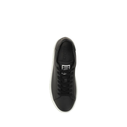 Sneakers basse Versace in pelle di vitello nera Bos Taurus