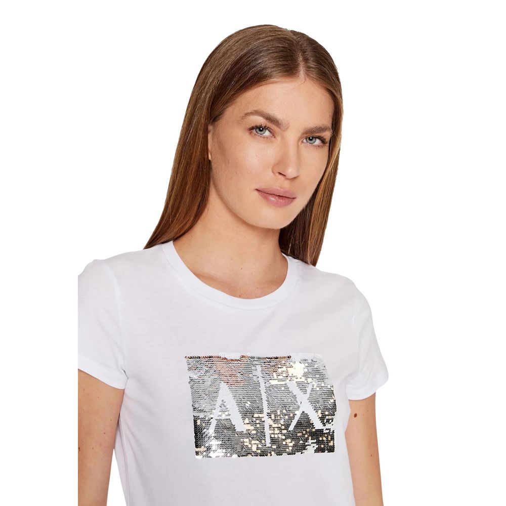 T-shirt bianca in cotone Armani Exchange