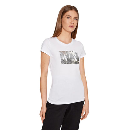 T-shirt bianca in cotone Armani Exchange