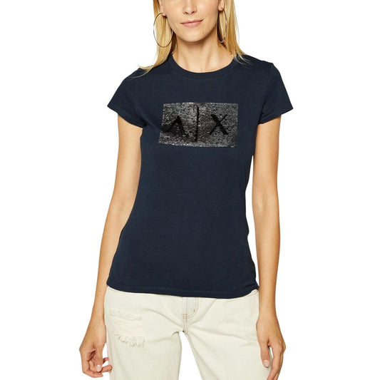 T-shirt Armani Exchange in cotone blu
