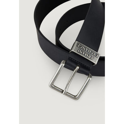 Armani Exchange Black Leather Regular Belt
