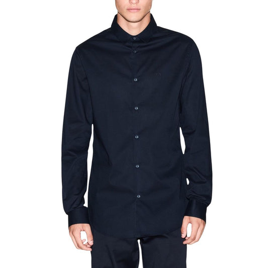 Camicia in cotone blu Armani Exchange