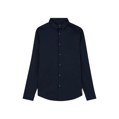 Armani Exchange Blue Cotton Dress Shirt