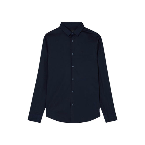 Camicia in cotone blu Armani Exchange