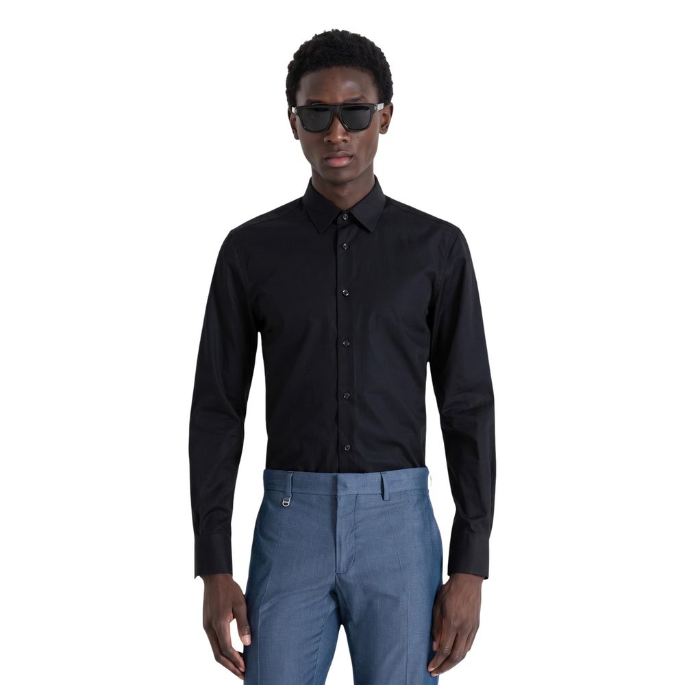 Antony Morato Black Cotton Dress Shirt