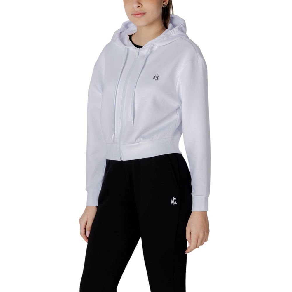 Armani Exchange White Cotton Hoodie