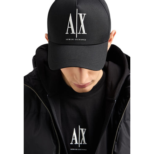 Armani Exchange Schwarze Baumwollkappe (Baseballmütze)