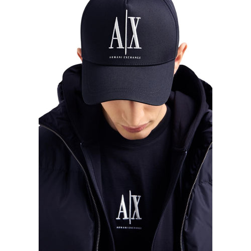 Cappellino da baseball Armani Exchange in cotone blu