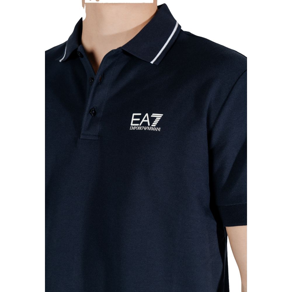 Polo EA7 Emporio Armani in cotone blu