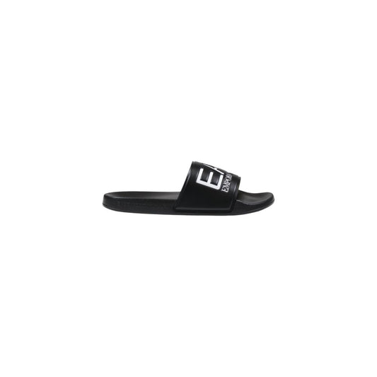 Tongs en PVC noires et blanches EA7 Emporio Armani