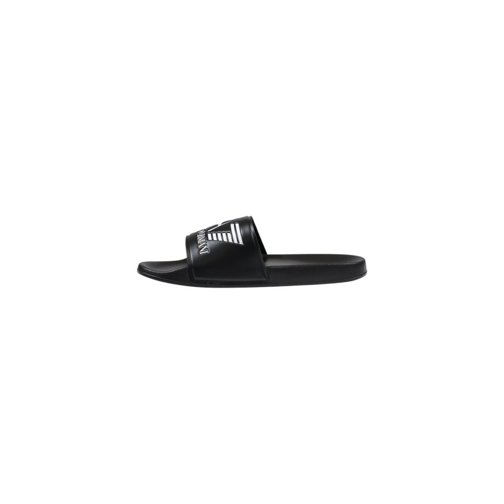 Tongs en PVC noires et blanches EA7 Emporio Armani