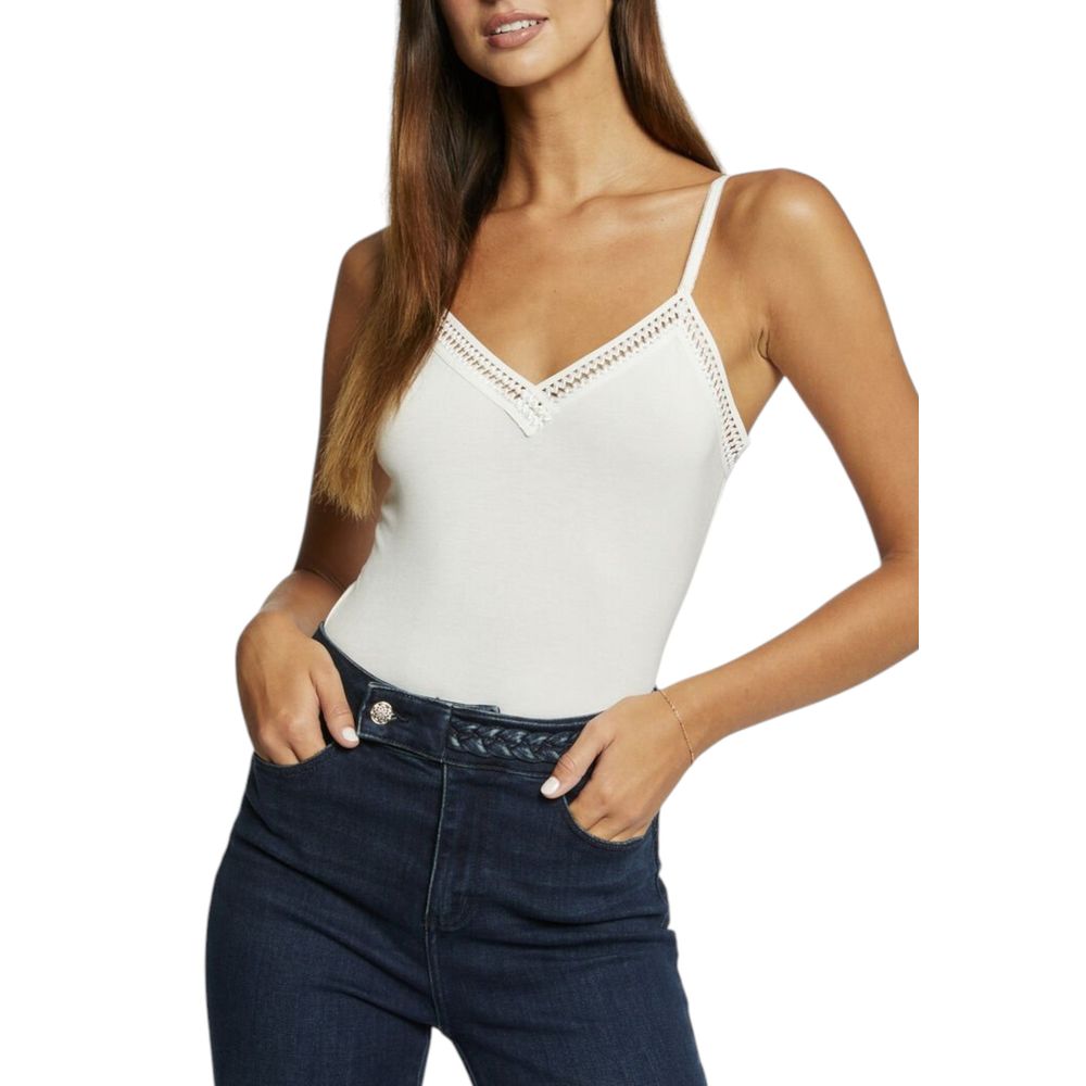 Morgan De Toi Cream Viscose Tank Tops