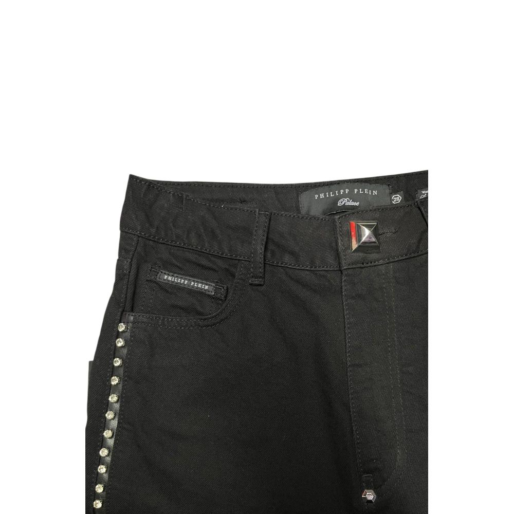 Pantalon noir en coton pour femme Philipp Plein