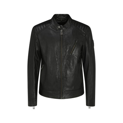 Blouson en cuir Belstaff noir agneau Ovis Aries