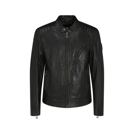 Giacca in pelle di agnello Belstaff nera Ovis Aries