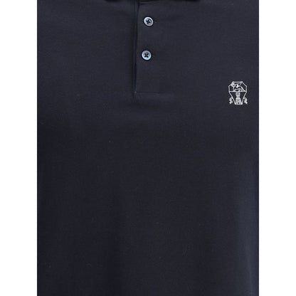 Brunello Cucinelli Polo en coton bleu