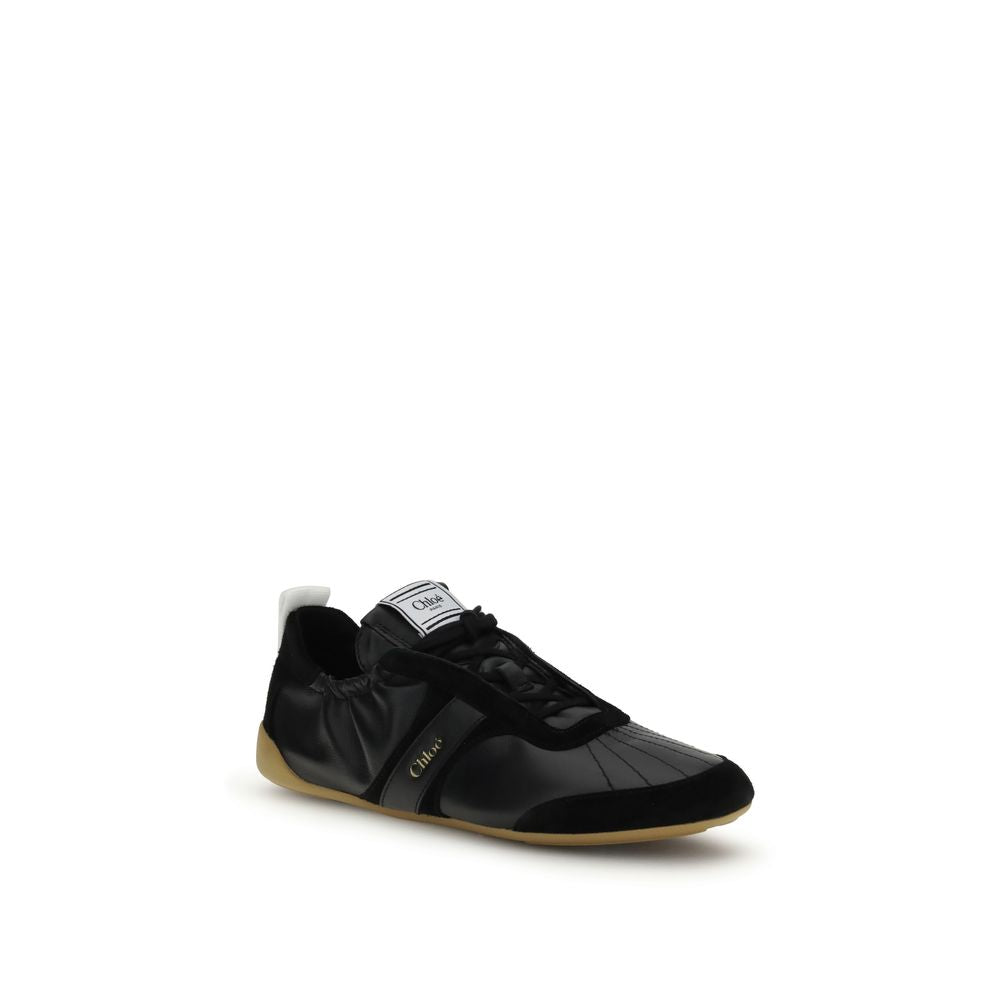 Sneakers sportive Chloé in pelle di capra nera