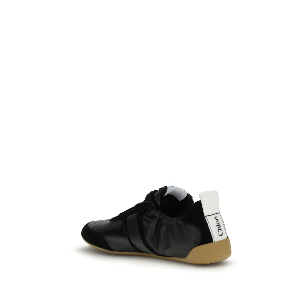 Sneakers sportive Chloé in pelle di capra nera