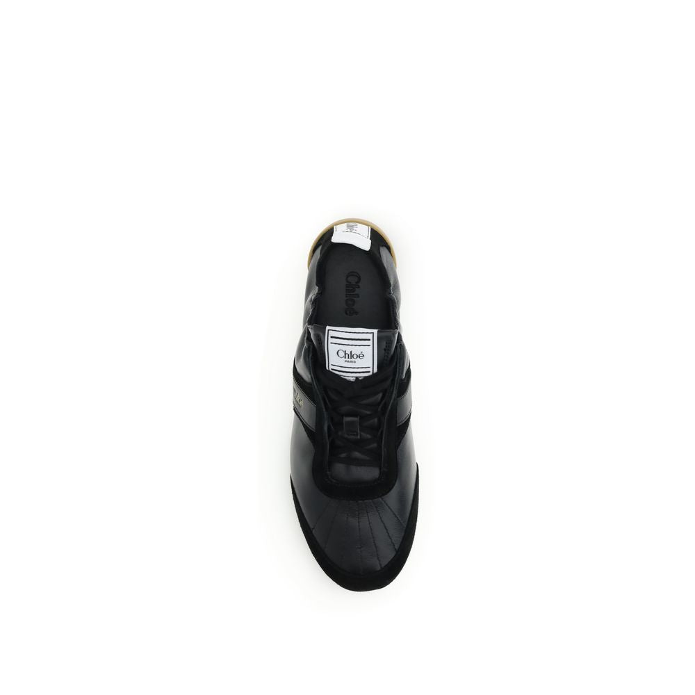 Sneakers sportive Chloé in pelle di capra nera