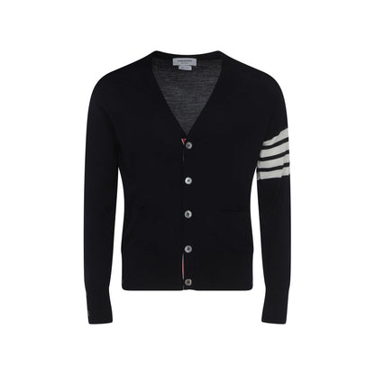 Cardigan Thom Browne Blu in Lana Oves Aries