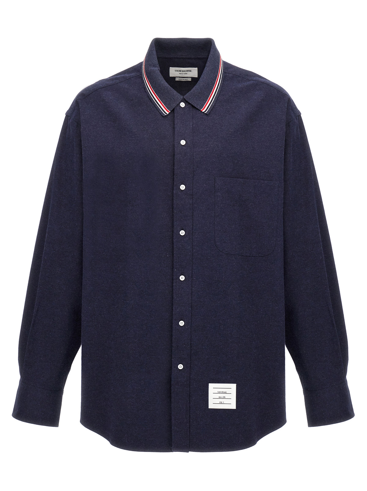 Camicetta in cotone blu Thom Browne