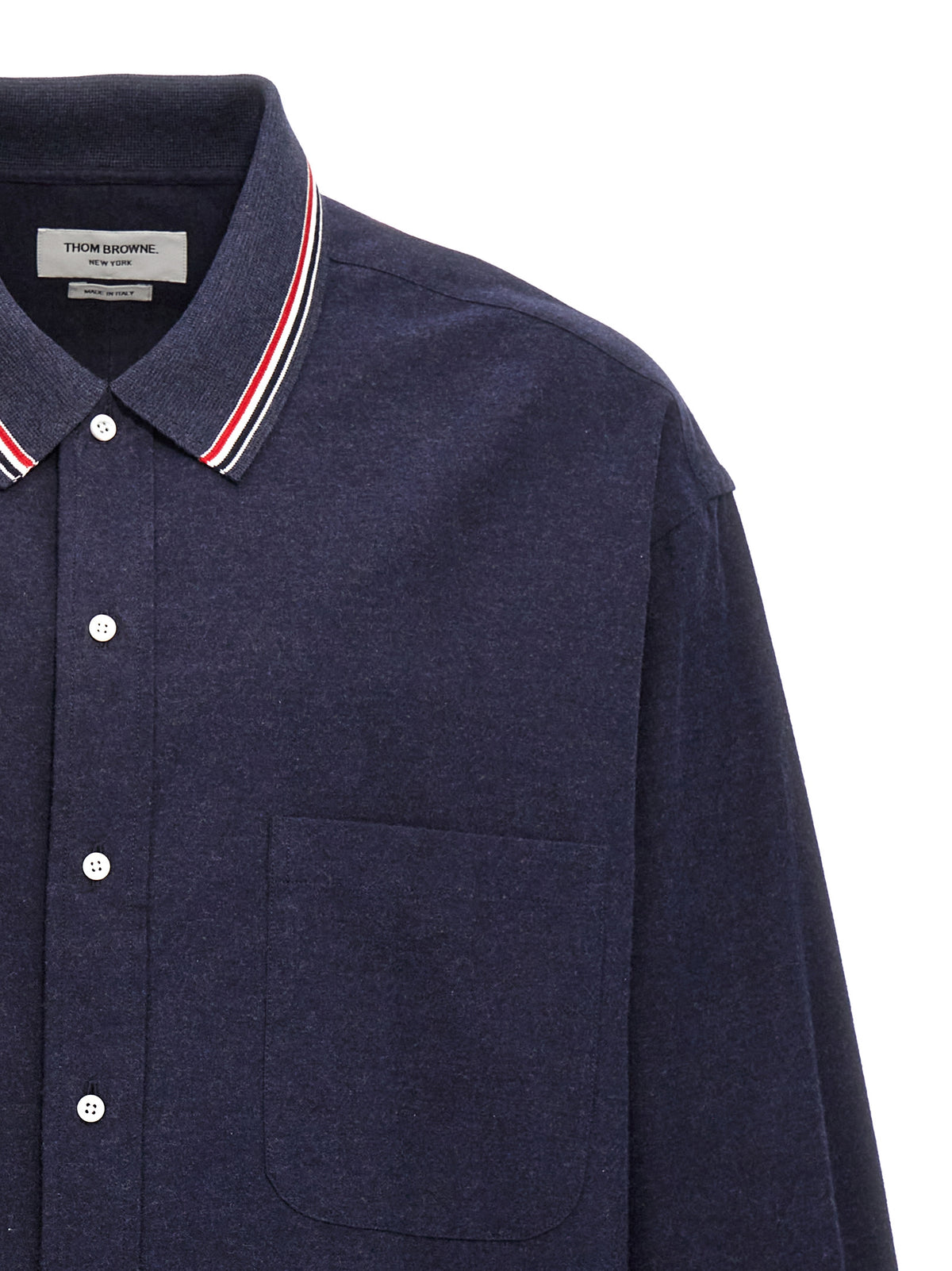 Camicetta in cotone blu Thom Browne