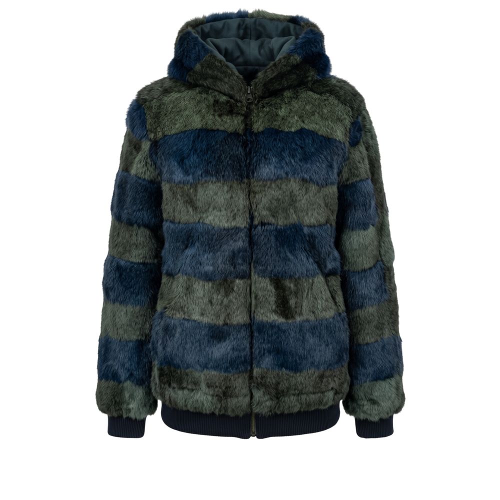 Giubbotto Donna Mr&Mrs Italy con Pelliccia di Coniglio Verde