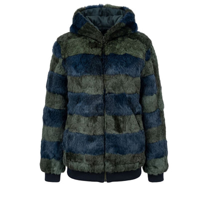 Giubbotto Donna Mr&Mrs Italy con Pelliccia di Coniglio Verde