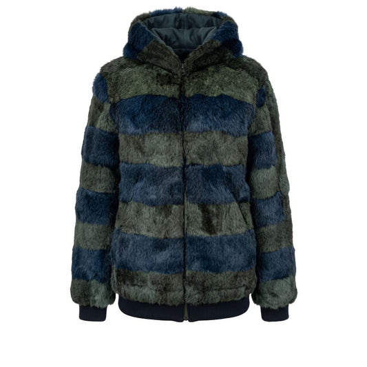 Giubbotto Donna Mr&Mrs Italy con Pelliccia di Coniglio Verde