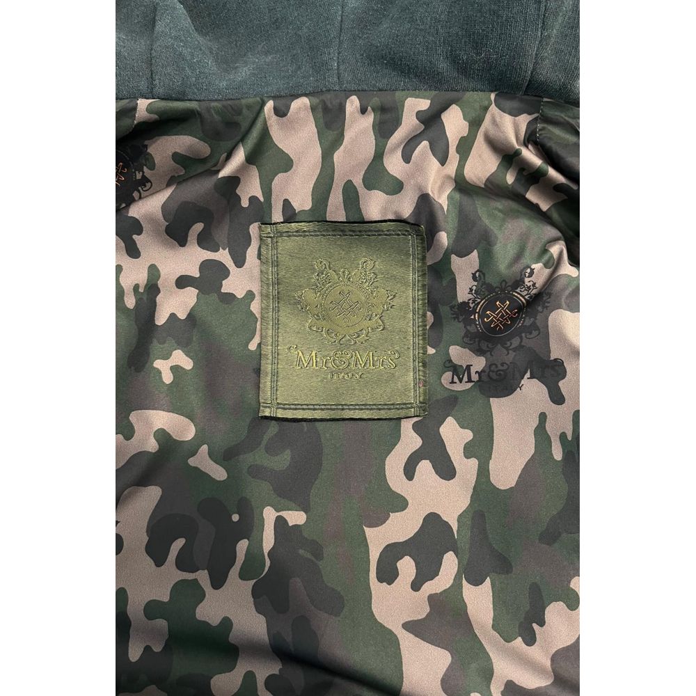 Giubbotto Donna Mr&Mrs Italy con Pelliccia di Coniglio Verde