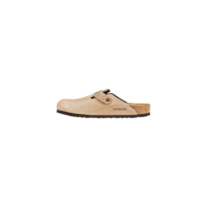 Zoccoli Birkenstock in pelle beige