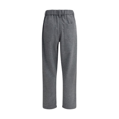 Pantaloni casual in lana grigia Brunello Cucinelli