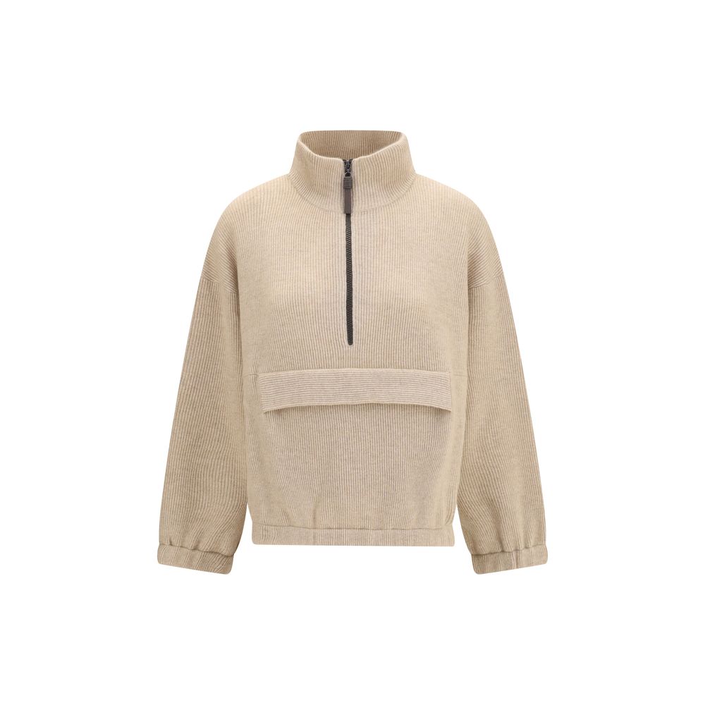 Brunello Cucinelli Felpa Beige in Cashmere