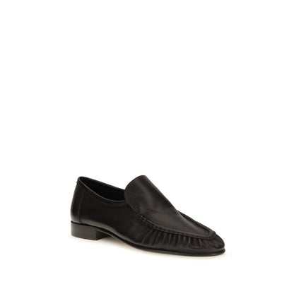 Mocassini slip-on in pelle scamosciata marrone The Row