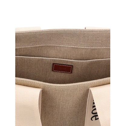 Borsa tote Chloé in lino beige