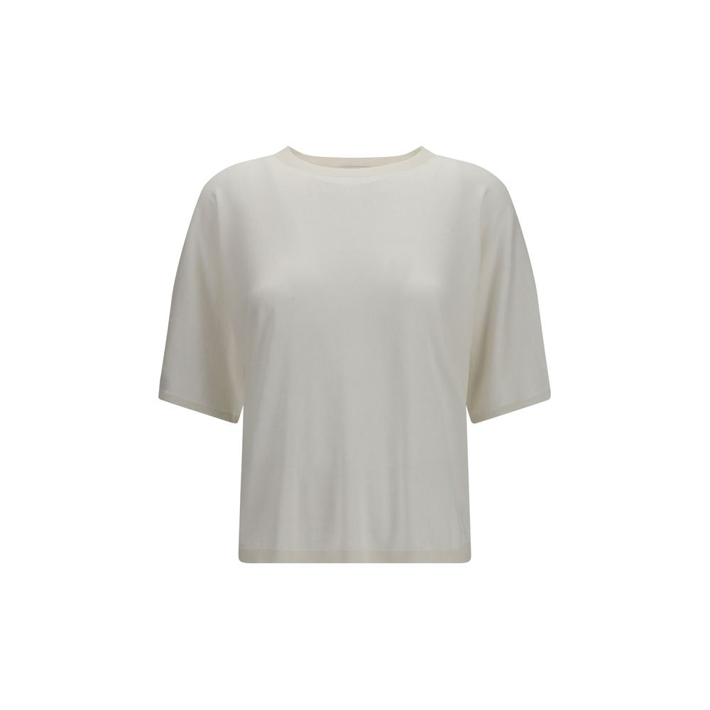 Felpa in cashmere bianco Brunello Cucinelli