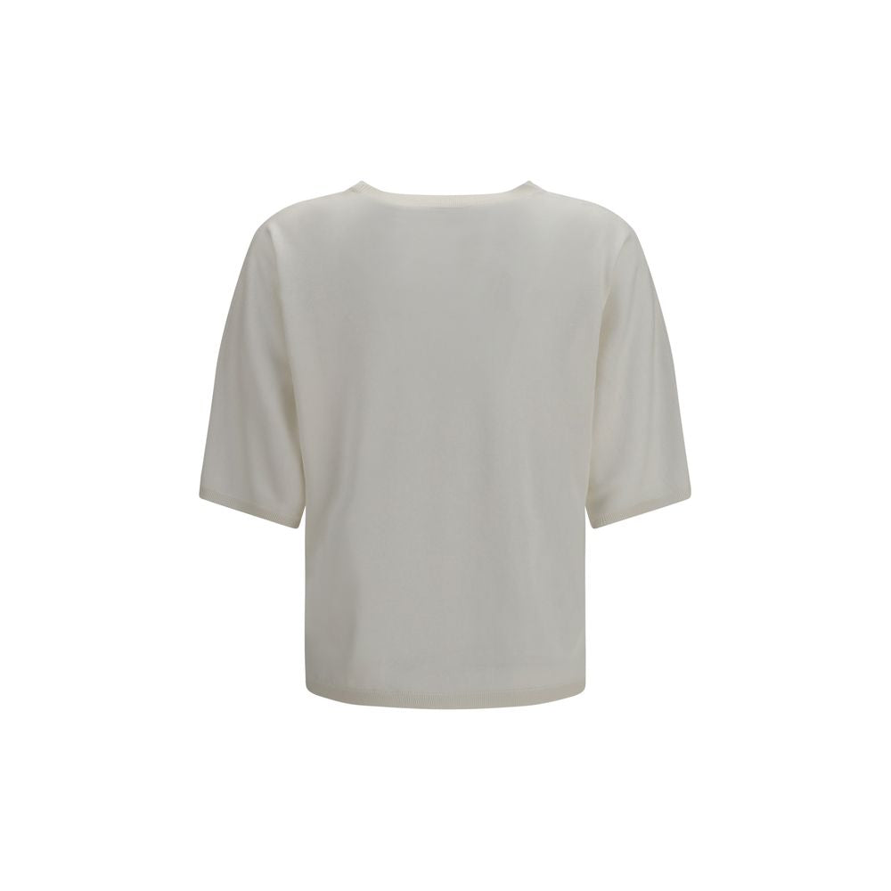 Felpa in cashmere bianco Brunello Cucinelli