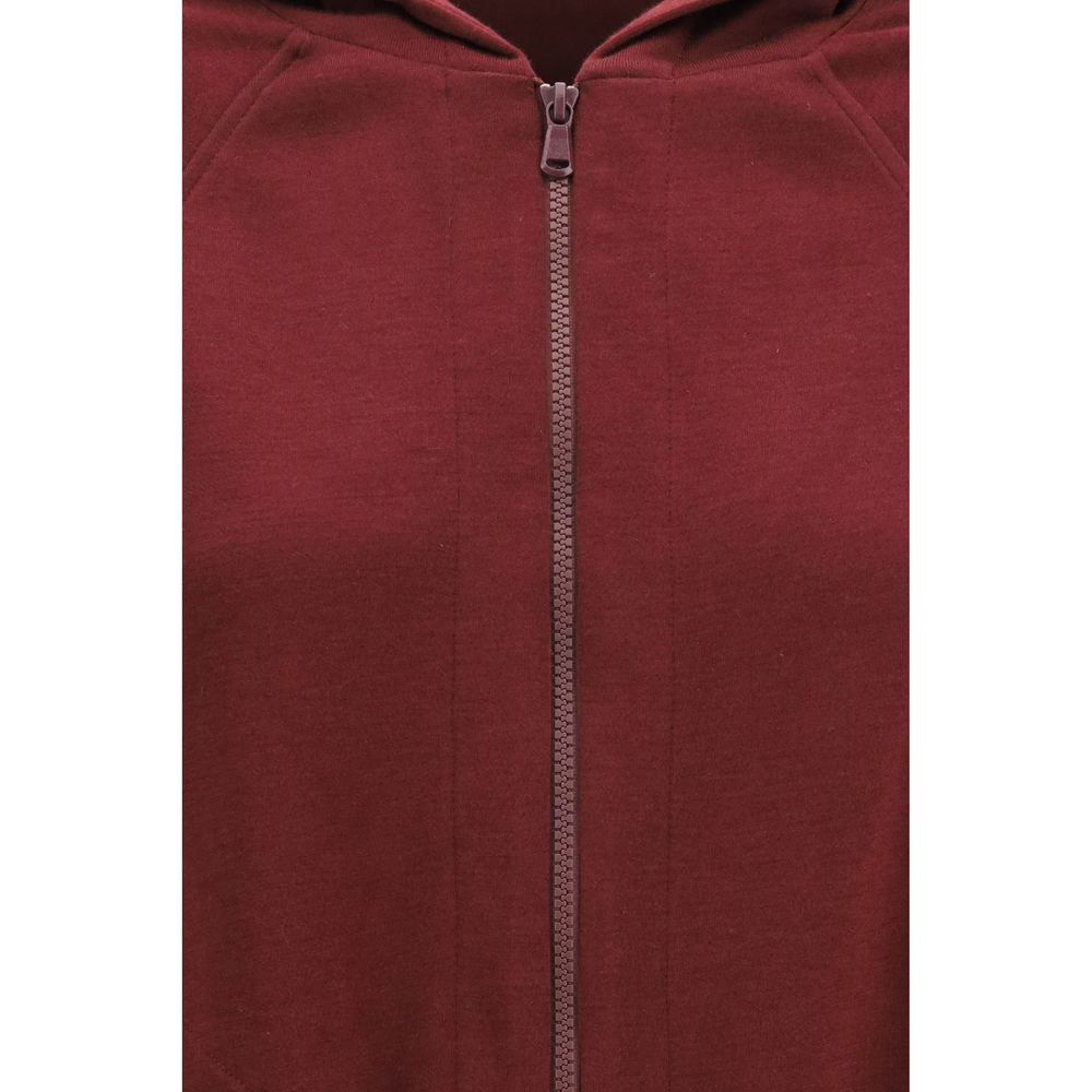 Felpa con zip Brunello Cucinelli in cotone bordeaux