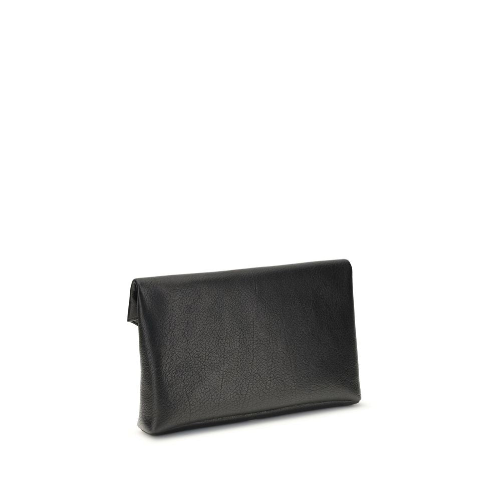 Borsa Pochette Saint Laurent Nera in Pelle di Vitello Bos Taurus