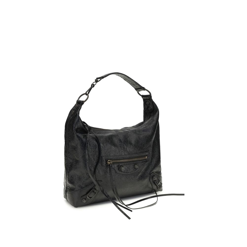 Balenciaga Borsa a Spalla Nera in Pelle di Agnello Ovis Aries