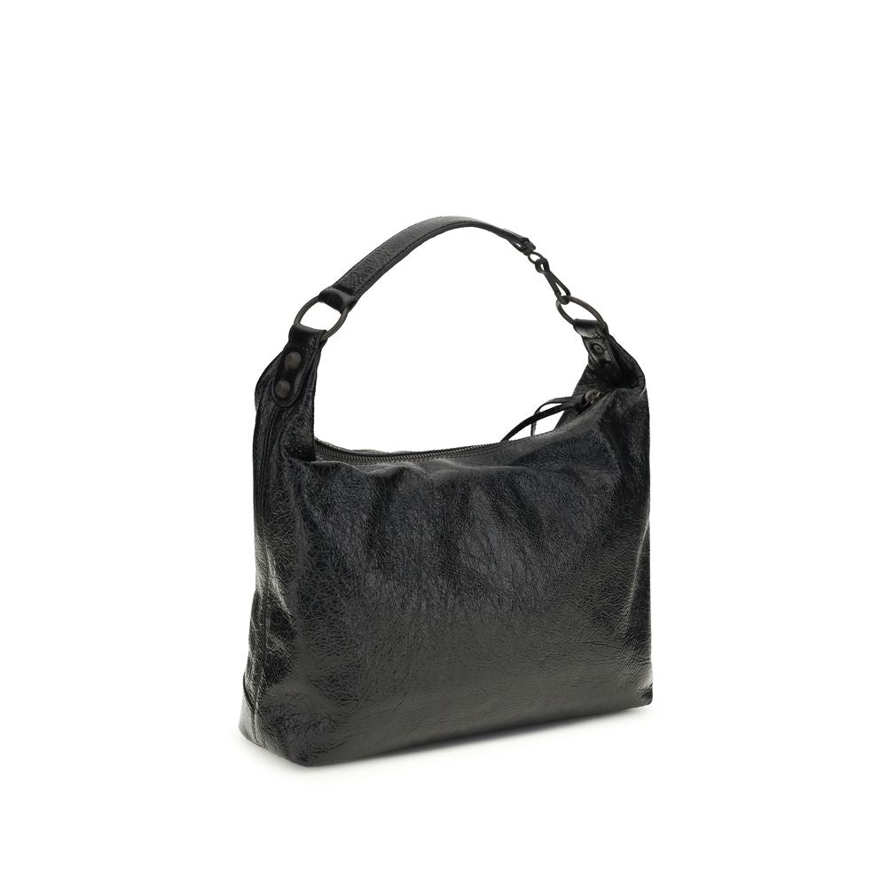 Balenciaga Borsa a Spalla Nera in Pelle di Agnello Ovis Aries