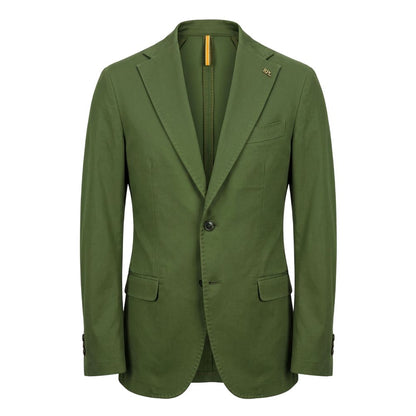 Roberto Pepe Luxury Green Cotton Men Jacket