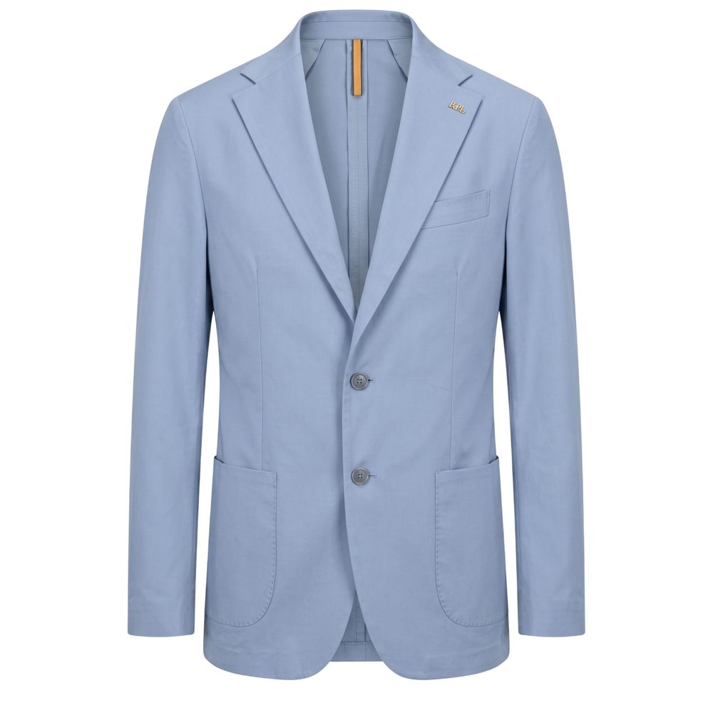 Roberto Pepe Luxury Light Blue Cotton Men Jacket